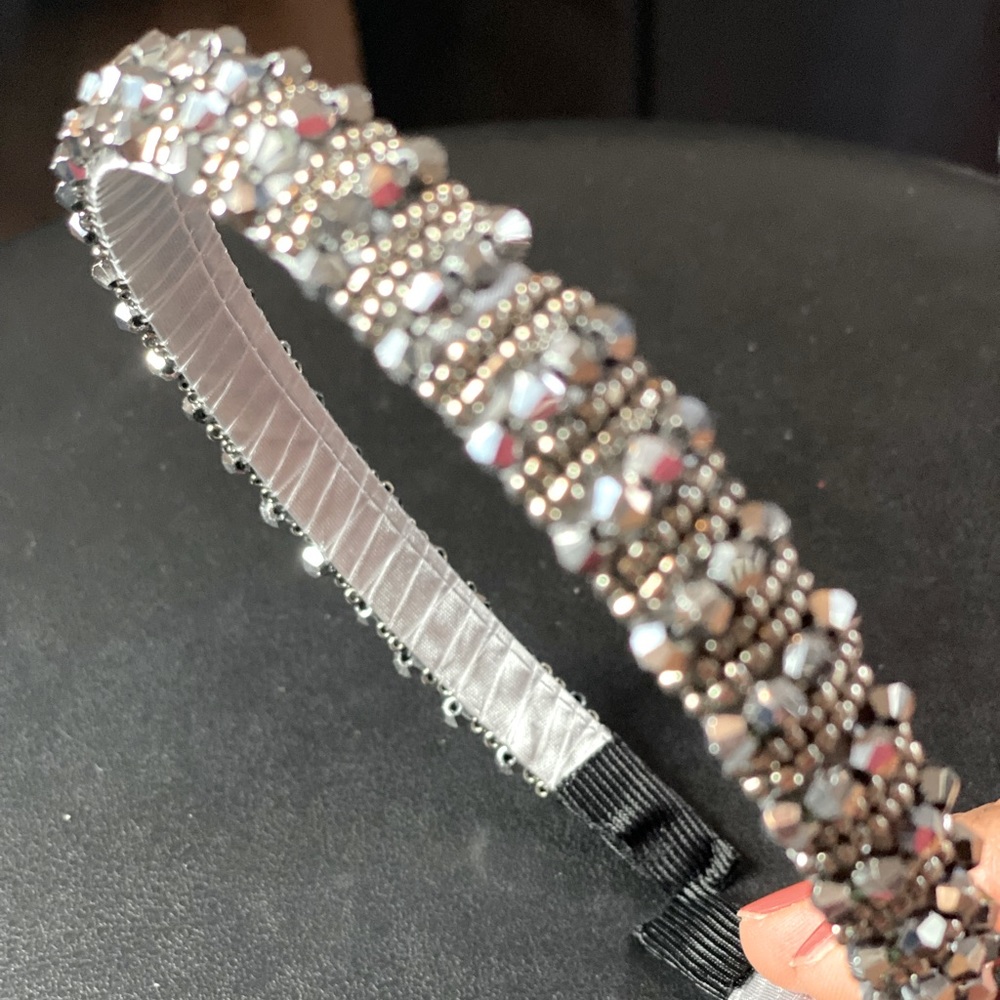 Crystal beaded headband - Silver Crystal beautiful